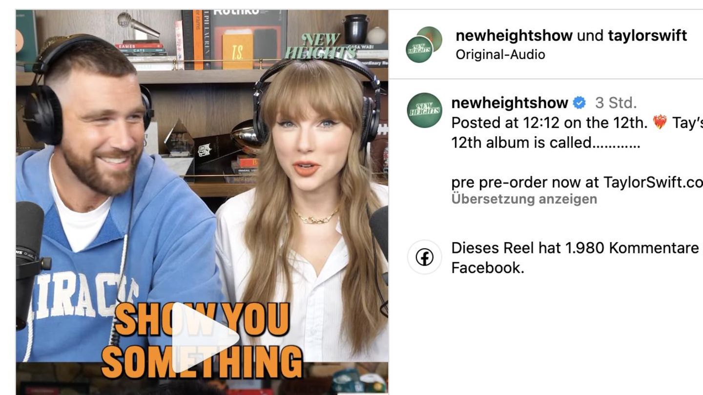 Taylor Swift im Podcast "New Heights" ihres Partners Travis Kelce