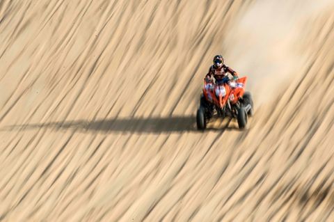 Rennfahrer auf Quad