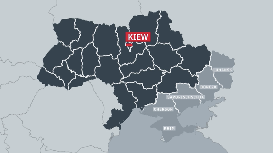 Eine Karte der umkämpften ukrainischen Gebiete