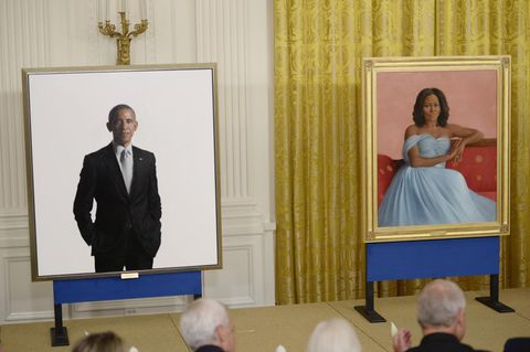Das offizielle Porträt von Ex-Präsident Barack Obama. Donald Trump hat das Bild an einem unauffälligen Ort aufhängen lassen