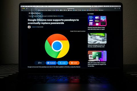 Bildschirm mit dem Google-Browser Chrome