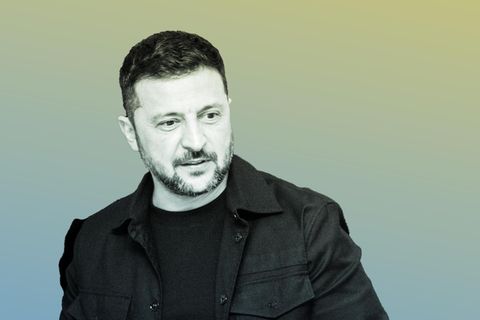 Collage zu Trump-Putin-Gipfel: Der ukrainische Präsident Wolodymyr Selenskyj