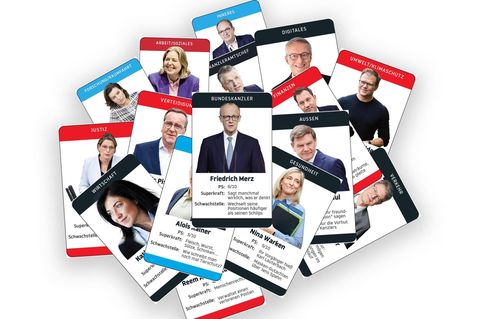GroKO-Quartett: Spielkarten zum Quartett der GroKo