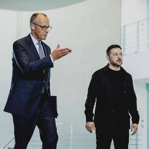 Friedrich Merz and the Ukrainian President Wolodymyr Selenskyj