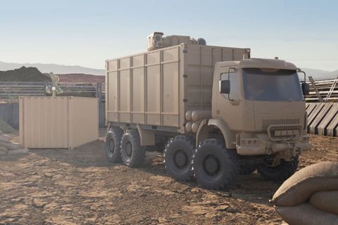 Wo ein Lkw hinkommt, soll auch das Laser-Drohnenabwehrsystem stationiert werden können