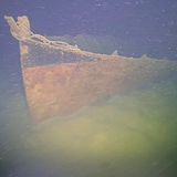 Bug der SD Baden (ehemals Kaiser Wilhelm) auf Grund des Bodensees