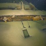 Deck des Lastsegelschiffs am Grund des Bodensees