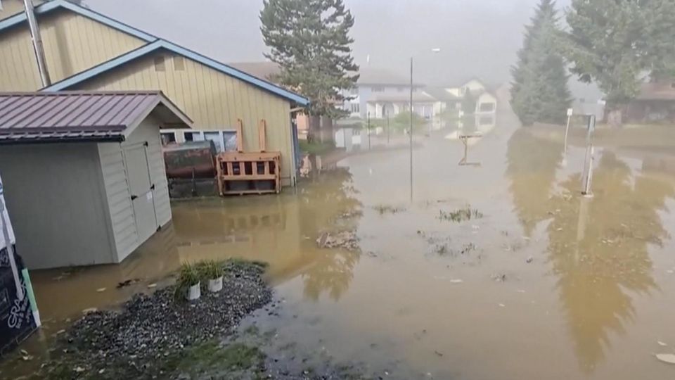 Überschwemmte Straßen in Juneau