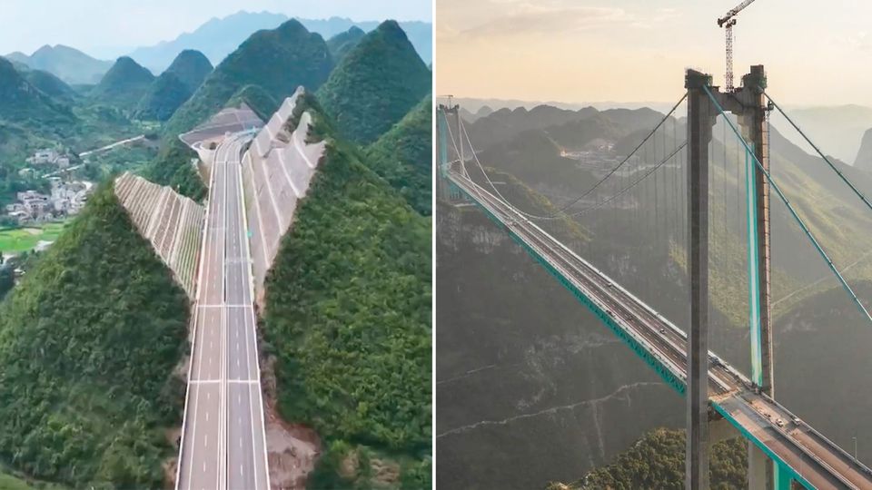Brücke über Schlucht in China