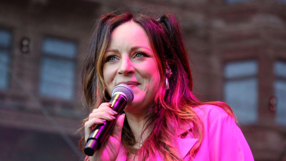 Sängerin Blümchen auf einem Konzert