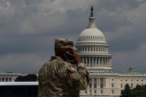 Von Donald Trump losgeschickte Nationalgarde in Washington