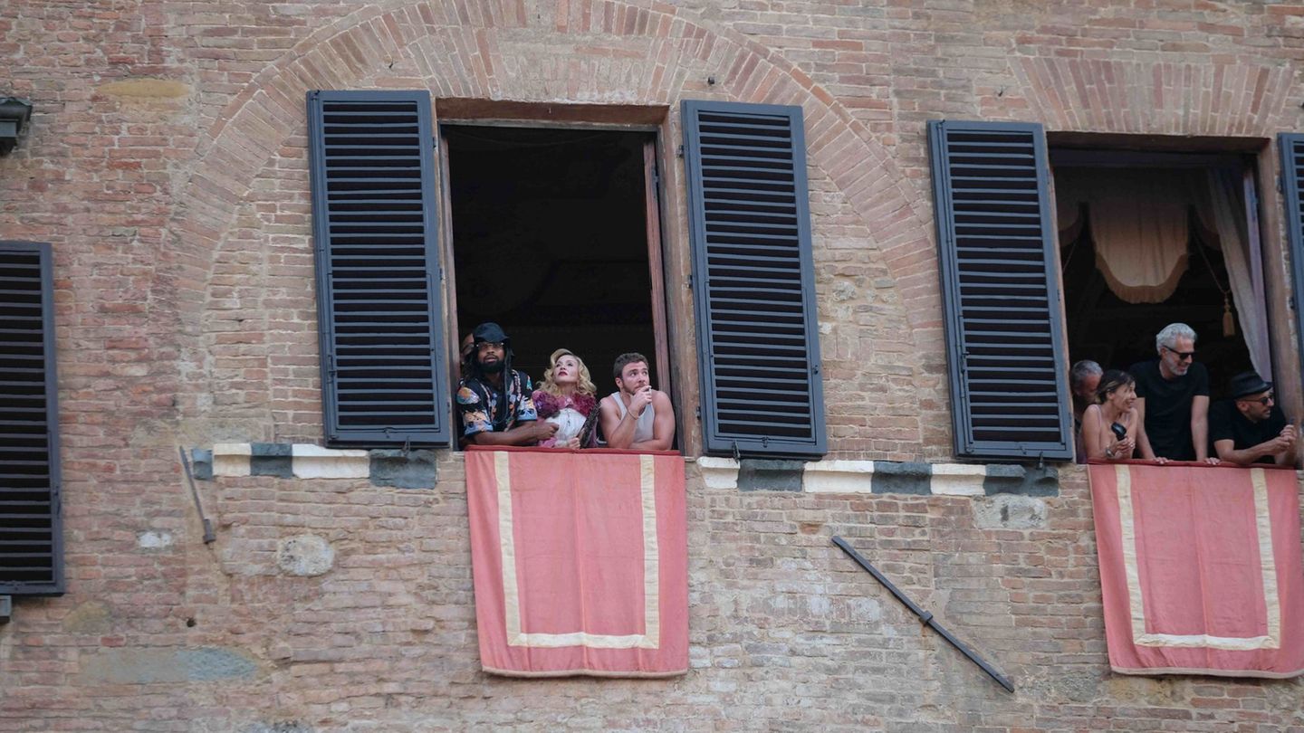 Pop star: Madonna celebrates the 67th birthday of the horse race in Italy