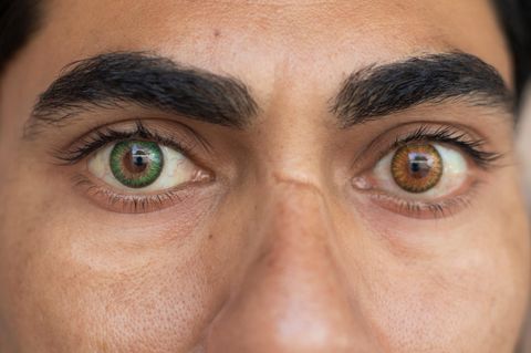 Körpermerkmale: Nahaufnahme auf Gesicht mit verschiedenen Augenfarben