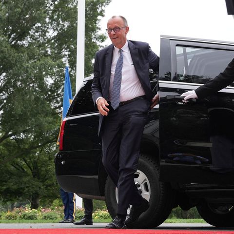 Friedrich Merz bei der Ankunft im Weißen Haus