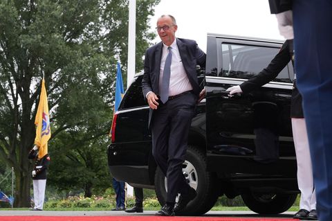 Friedrich Merz bei der Ankunft im Weißen Haus