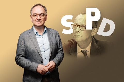 Nico Fried, Friedrich Merz und die SPD (Fotomontage)