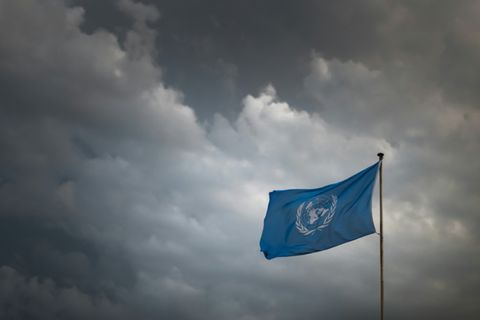 Die Fahne der Vereinten Nationen
