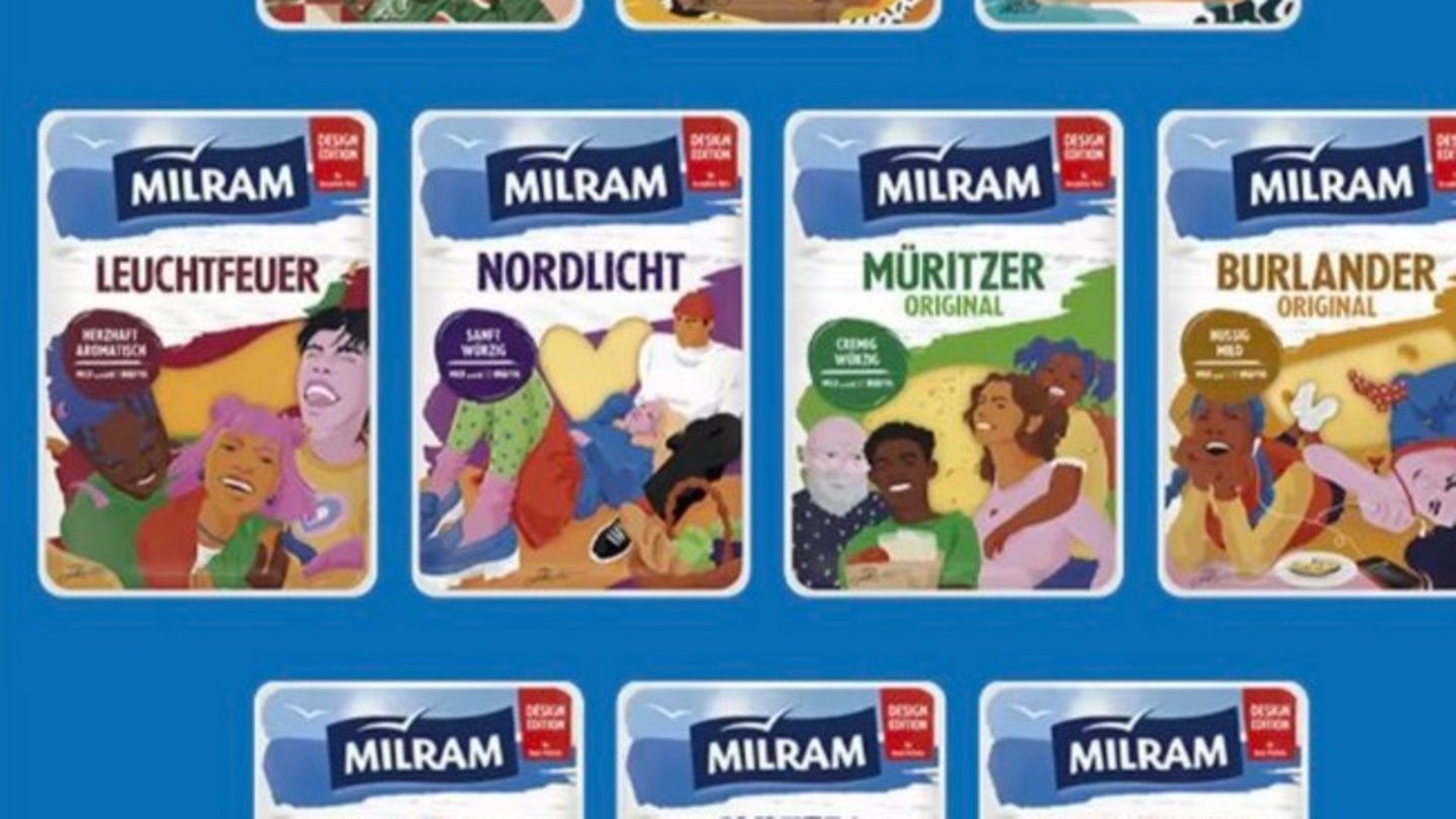 Milram’s colorful cheese packaging some consider some to be total curd cheese