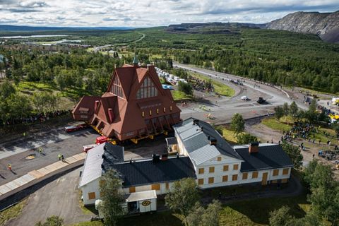 Transport der Kirche von Kiruna