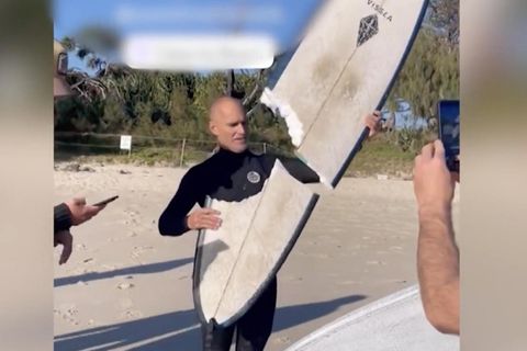 Begegnung mit 5-Meter-Hai: Surfer überlebt nur wegen seines Surfbretts