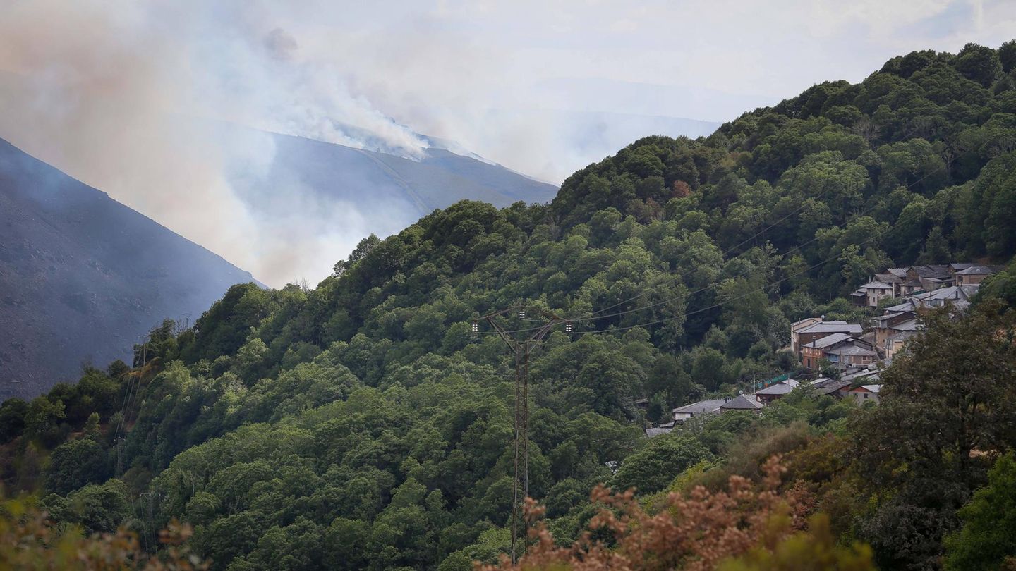 Waldbrand Spanien Galizien