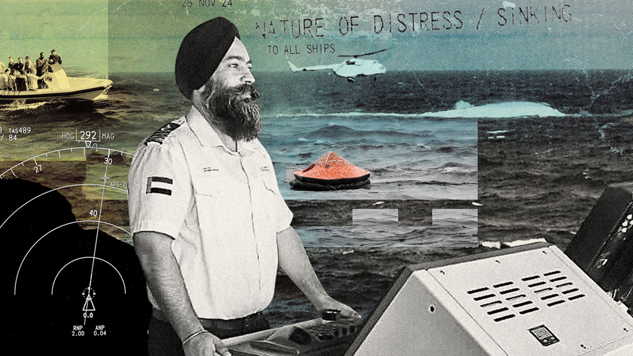 Der indische Kapitän, welcher zur Rettung eilte in einer illustrativen Darstellung Der indische Kapitän, welcher zur Rettung eilte in einer illustrativen Darstellung