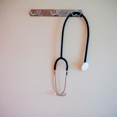 A stethoscope hangs in a practice
