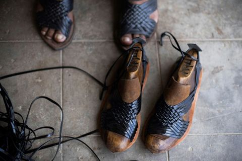 Traditionelle "Huaraches" (Sandalen) aus Oaxaca