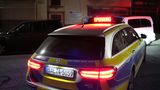 Sperrung in Völklingen durch einen Polizeiwagen