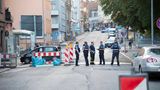 Polizisten in der Innenstadt von Völklingen
