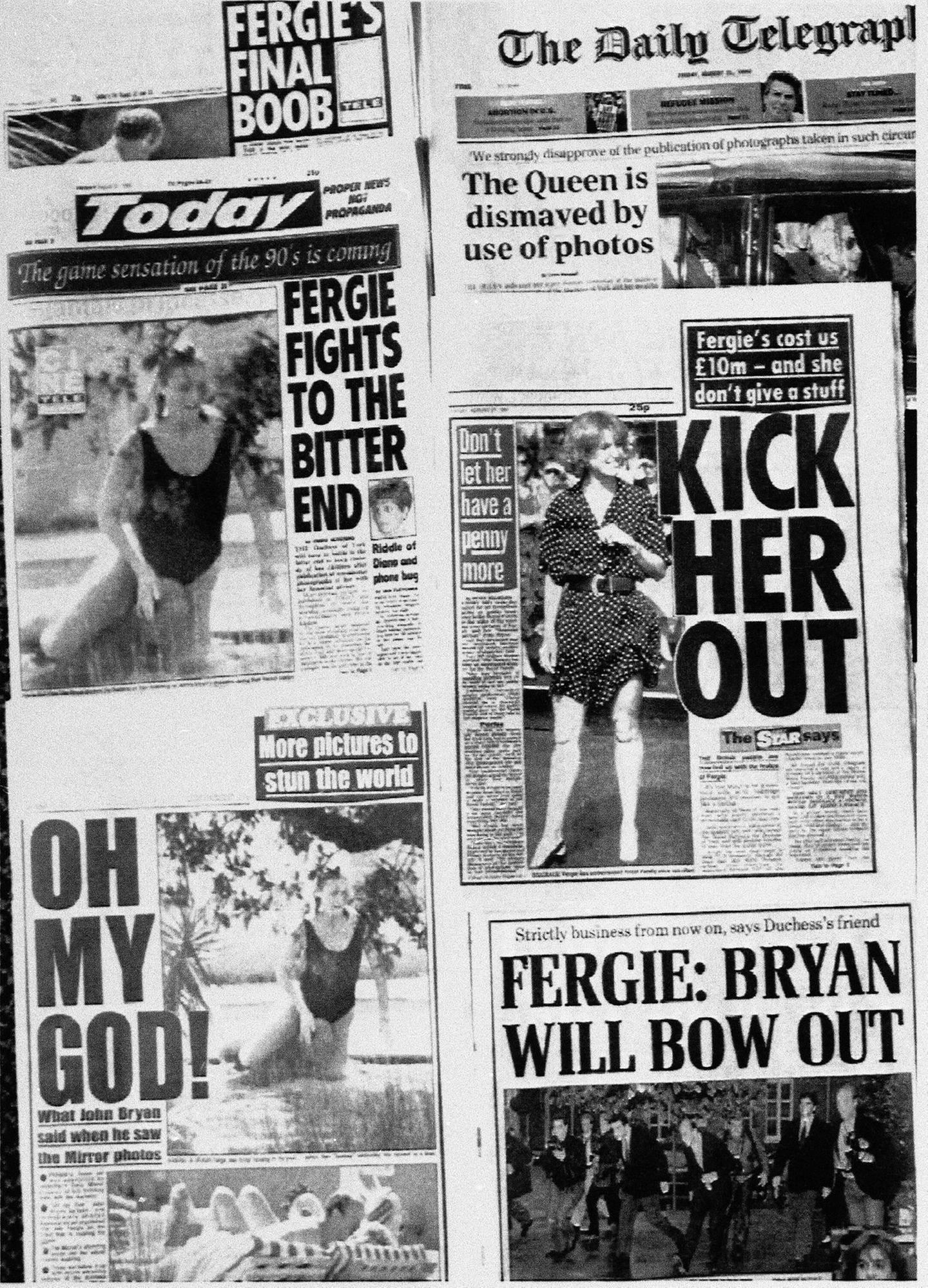 Eine Collage von Zeitschriften-Covern mit Sarah Ferguson auf dem Titel