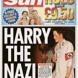 Prinz Harry auf der Titelseite der "Sun" in einem Kostüm mit Nazi-Binde