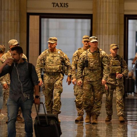 Soldaten der Nationalgarde auf Patrouille in Washington