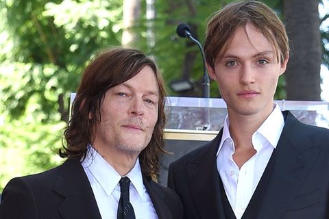 Schauspieler Norman Reedus mit seinem Sohn Mingus.