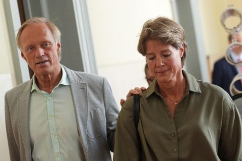 Gerhard Delling und Christina Block im Landgericht Hamburg