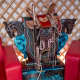 Mongolei: Reich verzierte Pferdesattel