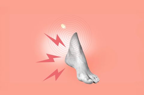 Illustration eines schmerzenden Fußes