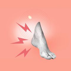 Illustration eines schmerzenden Fußes