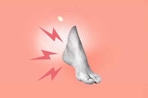 Illustration eines schmerzenden Fußes