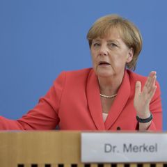 Angela Merkel auf der Bundespressekonferenz am 31.8.2015