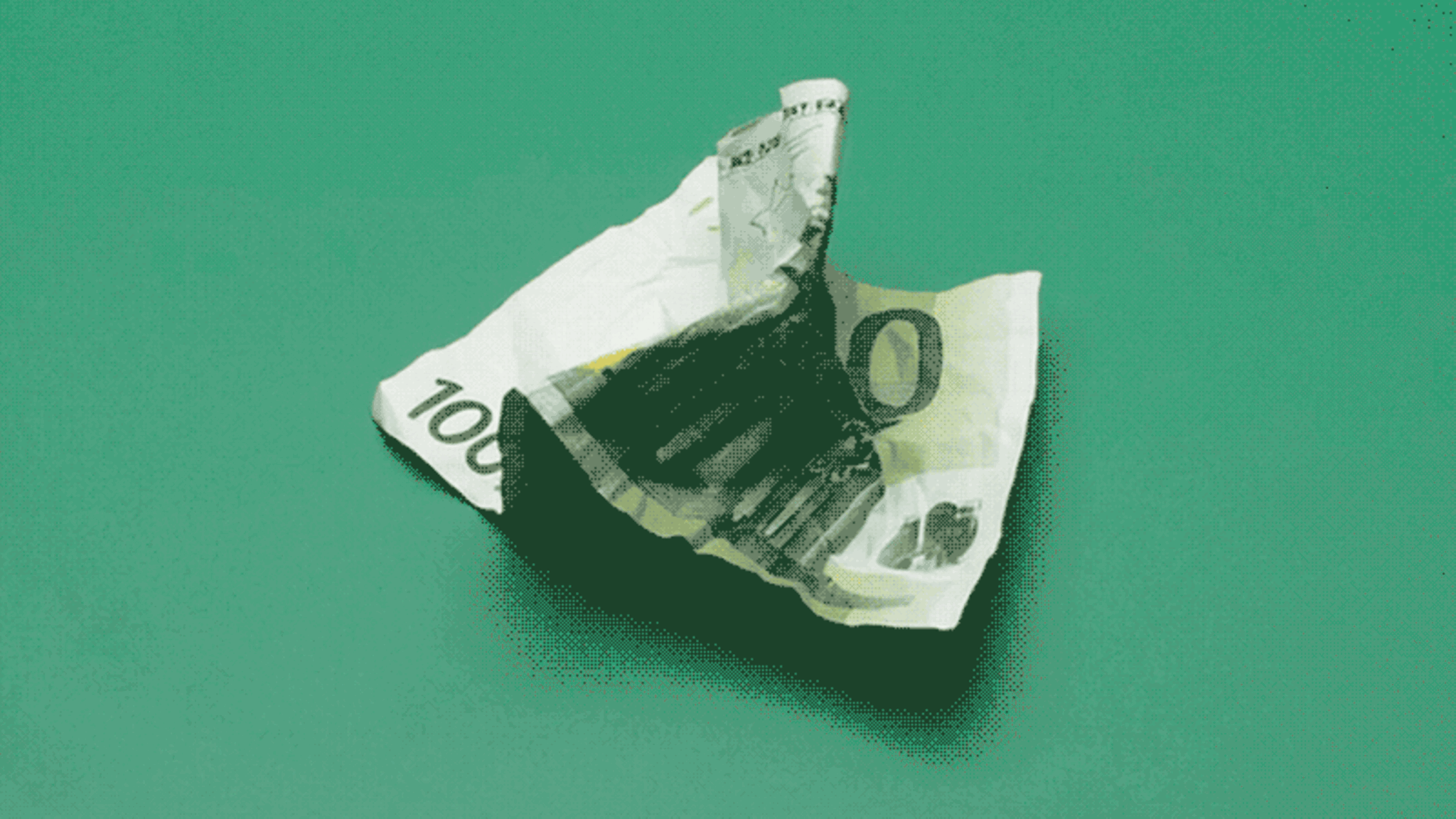 Ein 100-Euro-Schein in einer Animation Ein 100-Euro-Schein in einer Animation