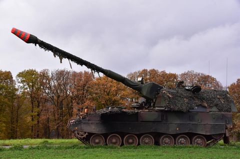 Deutsche Rüstungsexporte auf Rekordhoch: Eine Panzerhaubitze von KMW und Rheinmetall