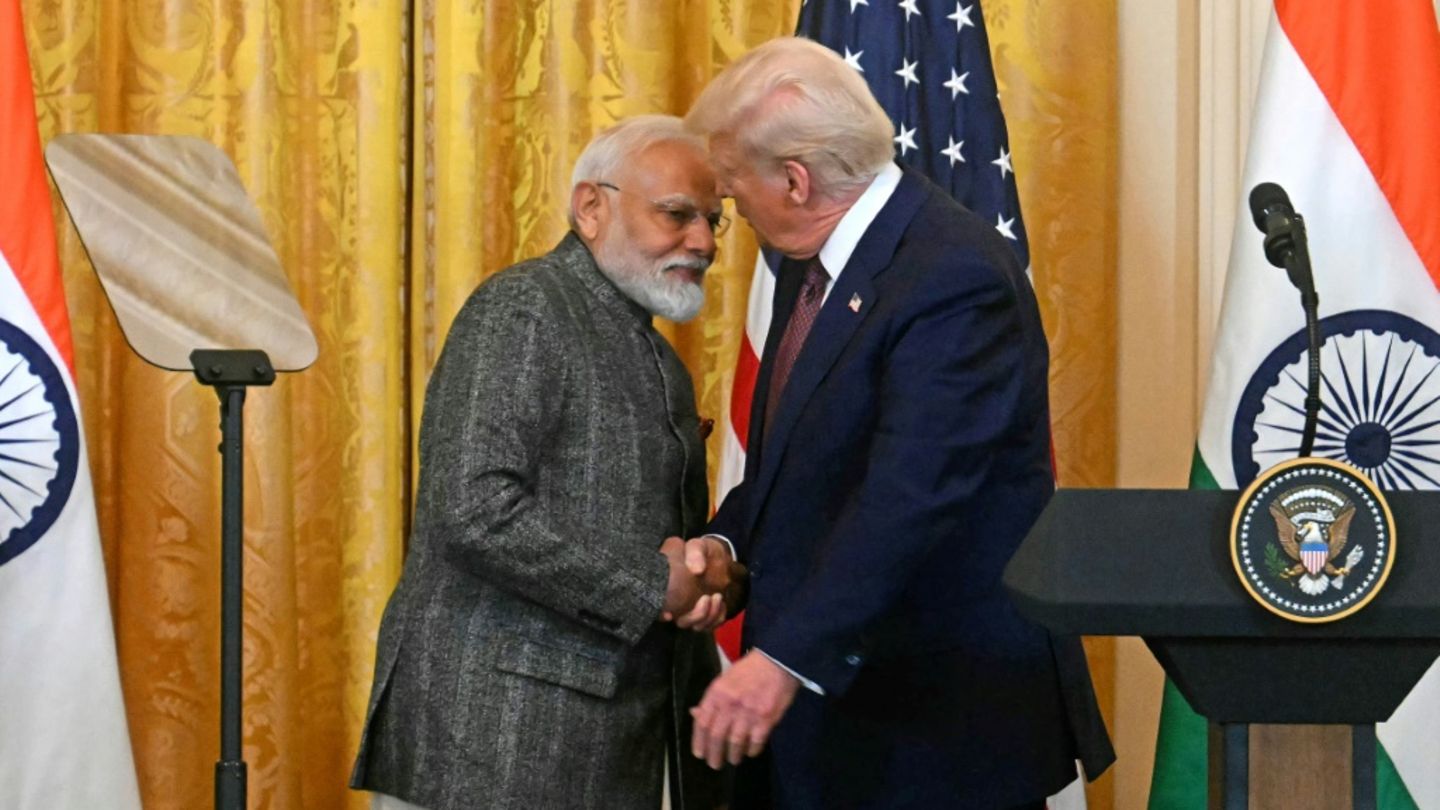 Modi (l.) und Trump