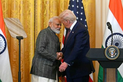 Modi (l.) und Trump