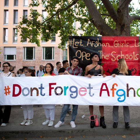 Demonstration für Schutzbedürftige wie die Ortskräfte in Afghanistan 2022 in Berlin
