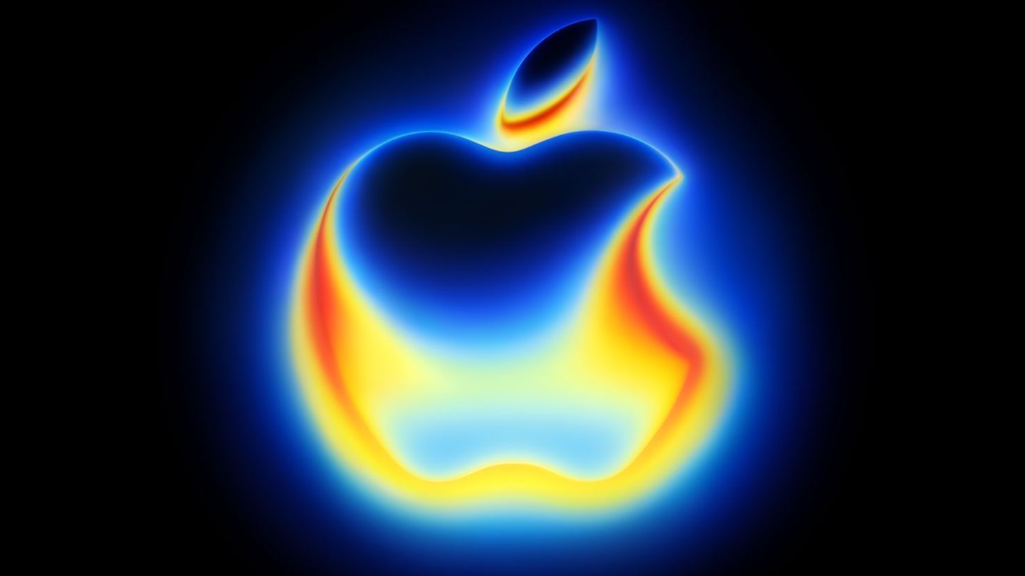 Die Einladung zu Apples Event zum iPhone 17 zeigt das Apple-Logo in floureszierenden Farben