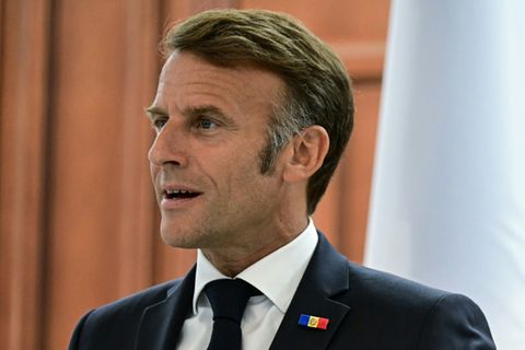 Emmanuel Macron bei seinem Besuch in Moldau