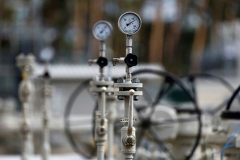 Ende der Nord-Stream-Pipelines in Lubmin an der deutschen Ostseeküste