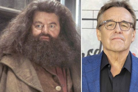 Chris Columbus neben dem originalen Hagrid-Darsteller Robbie Coltrane.