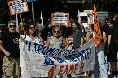 Streikende Mitarbeiter im öffentlichen Dienst in Thessaloniki